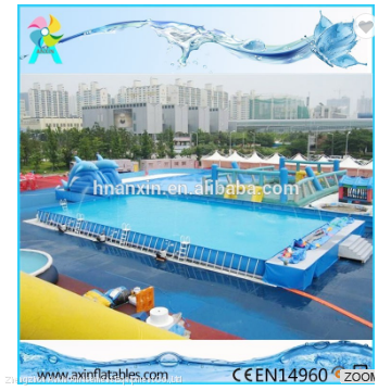 Above Ground Outdoor Giant PVC Pool Type Metal Frame Swimming Pool For Commercial photo-3
