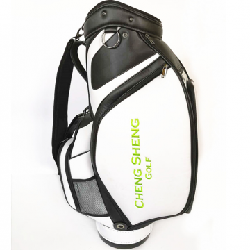 2019 New Black/white Contracted PU Leather Barrel Golf Club Bag photo-3