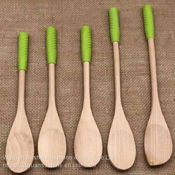 Wooden Spoons,Made of Chinese Cherry,with PVC Handle