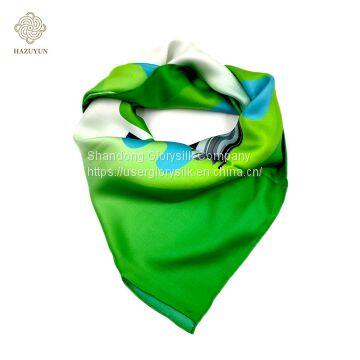 In Stock Own Design Artis Design Print Custom Printed Scarf Silk Scarf 90x90 Customs Data photo-3