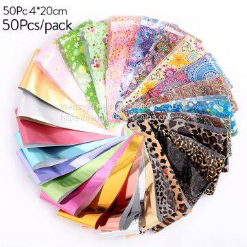 Mixed-Styles Random Nail Foils Laser Silver Gold Nail Art Transfer Stickers Mirror Effect Stickers for Nails photo-3