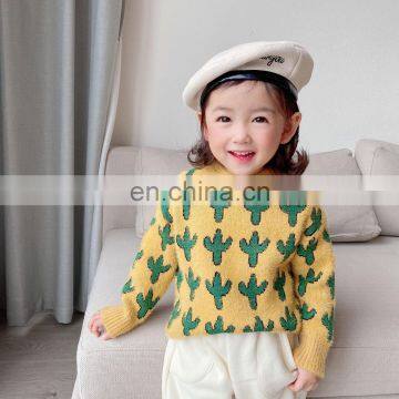 2020 Children's Clothing Autumn and Winter New Children's Sweaters Korean Casual Cactus Pullover Crew Neck Sweater photo-5