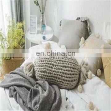 Handmade Ins Soffa Pillow Knots Pillow Acrylic Yarn Chunky Yarn Pillow photo-2
