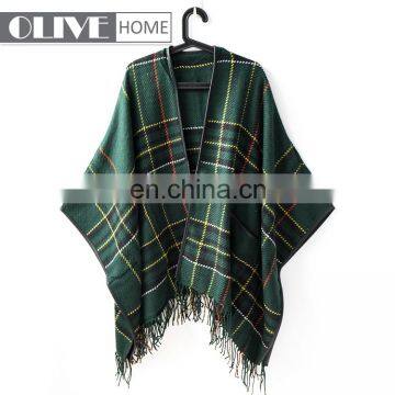 2019 Spring Latest Ladies Woven Plaid 100% Acrylic Blanket Lady Scarf Pashmina Shawl