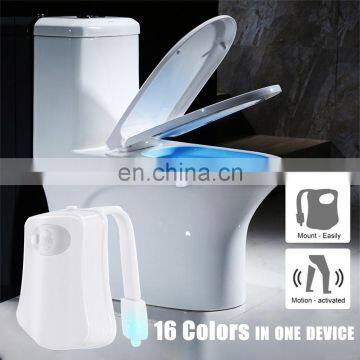 3AAA Batteries Motion Sensor Toilet Seat Night Light Toilet Lamp Led Toilet Bathroom Night Light 16 Color With Sensor photo-2