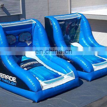 Blue Inflatable Basketball Hoop Play Center Fun Basketball Game Court For Sale