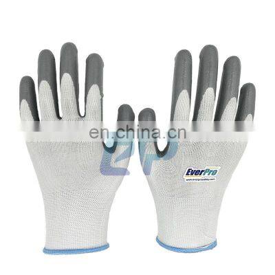 White Anti Oil Garden NBR Nitrile Dip Gloves For Mechanic Handling