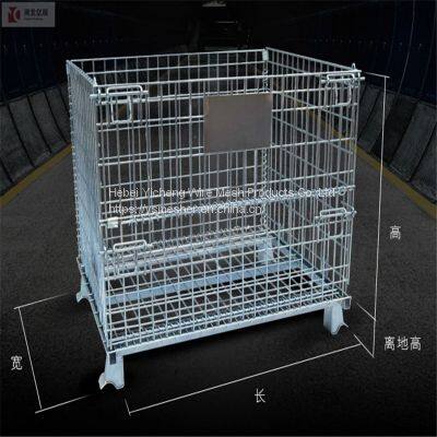 Whole Sale Price Foldable Collapsible Steel Storage Cage Wire Mesh Container photo-2