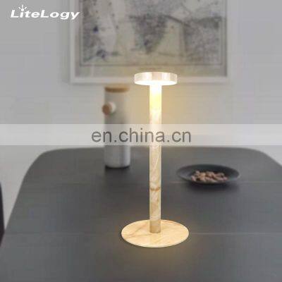 wholesale cordless nordic bed side marble table lamps