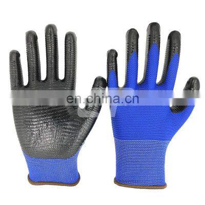 13 Gauge Zebra Stripe Green Nitrile Dip Hand Gloves for Industry