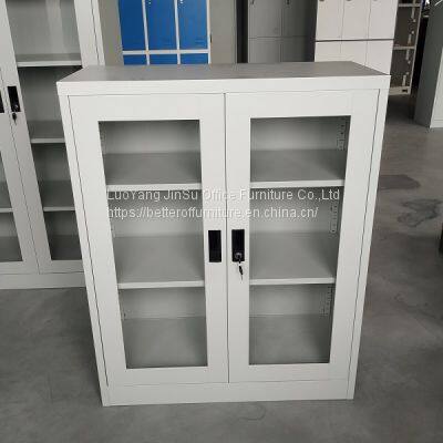 Half Height Swing Open Glass Door Storage File Cabinet Powder Coating Surface photo-3