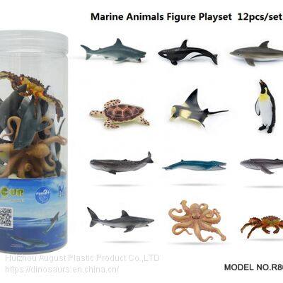 Custom Size & Color 3in Small Ocean Animal Toys Soft PVC Animal Figures Realistic hot selling collection