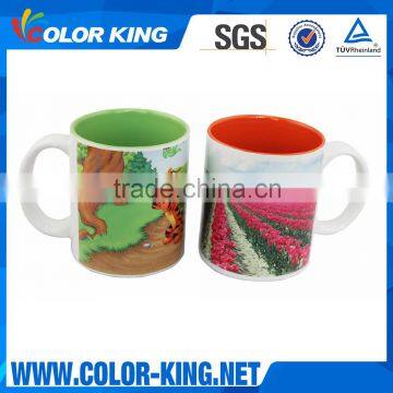 Manufacturer Wholesale 11oz Top Grade Inner Colourful Mug Sublimation Ceramic Mug