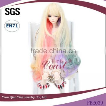 cheap fashion colorful long curly synthetic baby doll hair wigs