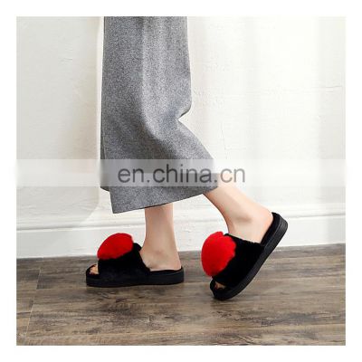 Sleepers Shoes Women Slipper Slippers Shoes Women Flat Slippers Love Heart Cotton Winter Non-Slip Floor Home Furry For