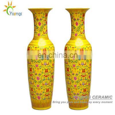 Luxury Large Chinese Ceramic Wedding Gold Flower Vases