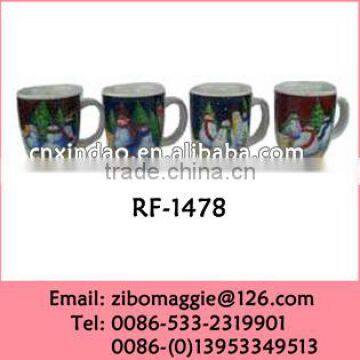 Hot Sale Prootion Porcelain Coffee Cheap Cups with Christmas Design and Good Quality Made in Zibo