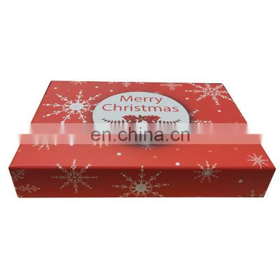 Luxury red color new year Christmas eve paper chocolate gift packing box