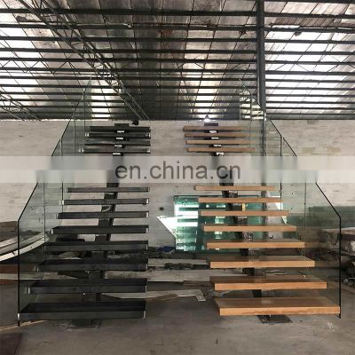 Ireland wood step staircase glass railing designs