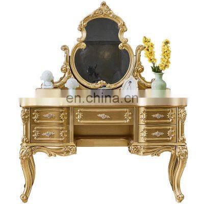 European style solid wood Carved dressing table bedroom luxury dressing cabinet