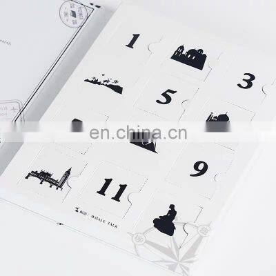 Custom Label World Map Book Shape Chocolate Truffle Advent Calendar Packaging Box photo-2