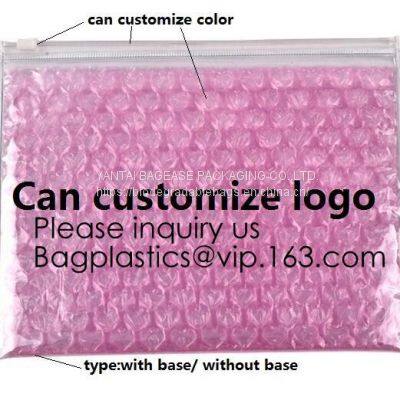 Bubble Bags Zip Padded Pouch For Beauty Skin Care Slider Zipper Lock Bag Colored Customized PVC Slider Zipper Bubble Bag