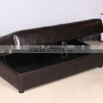 Soho Modern Contemporary Leather Sofa Stool & Ottoman With Storage photo-3