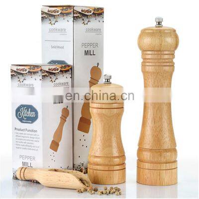 Amazon Hot Sale Pepper Mills Wood Salt Grinder Manual Kitchen Pepper Mill