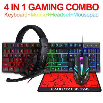 TF800 Rainbow Backlit Keyboard Colorful Backlit Mouse Large-size Mousepad Gaming Headset Pad Game 4 in 1 Combo Set photo-5
