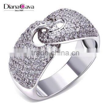 Love Lock Design All Cubic Zirconia Ramadan Jewelry Top Quality Luxury Wedding Ring
