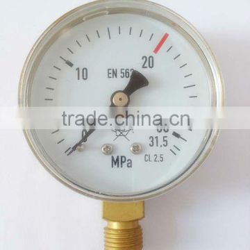 YO63D 63mm oxygen and acetylene pressure gauge in screw plastic window