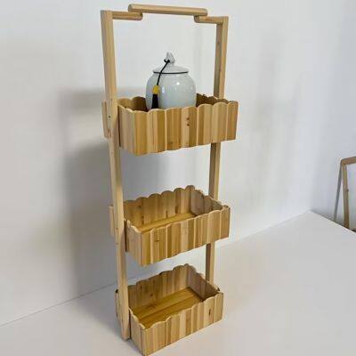 Bathroom Living Room Kitchen Home Office Wood Shower Corner Shelf  Bamboo Towel Rack Storage Shelf Wooden Bamboo Shelf