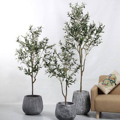 Nordic style New Hot Sales New Design Artificial Plants Decorative Bonsai Real Touch 170cm 20.3 Branch Olive Artificial Tree