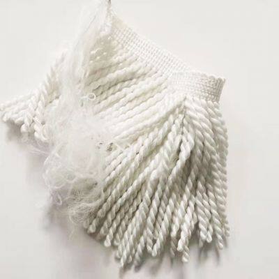Coastal Breeze Fringe: White Twisted Tassel Trim for Beach Umbrella Decor Bullion Fringe photo-2