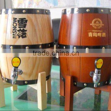 High Quality Keg type Wooden Beer Dispenser Stainless Steel Inside with Tap                        
                                                Quality Choice