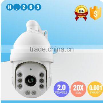 P2P H.265 1080P 2MP 20X Optical Zoom HD Starlight Super Low illumination Full Color Onvif IP IR PTZ Camera