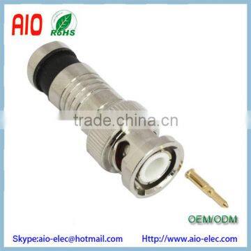 Dual Shield RG59 BNC Male Plug electrical Compression Connectors