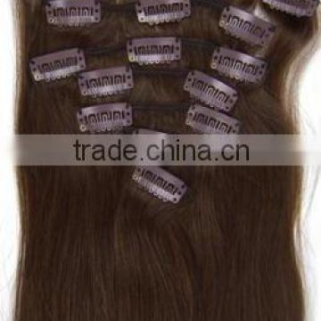 Brazilian 100% remy human clip in hair extension