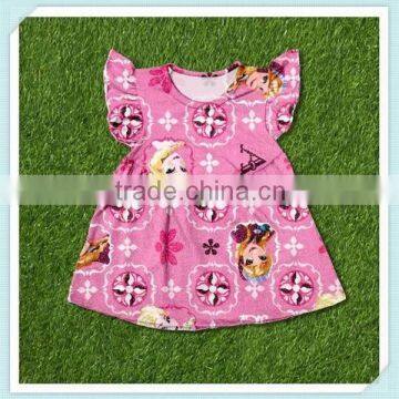Latest Style Frozen Elsa Print Girls Summer Dresses Flutter Sleeve Dress for Baby Girl Childrens Boutique Clothing Dress photo-2