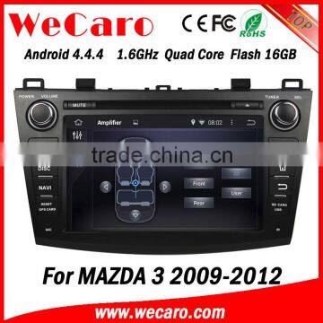 Wecaro in dash touch screen android 4.4.4 double din car dvd player steering wheel audio control for mazda 3 2009 2010 2011 2012