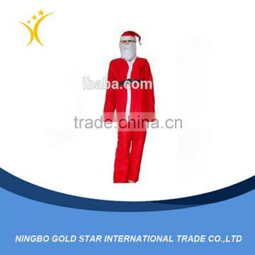 5 Pcs Male Adult red Christmas Santa Claus Suit Clothes with Free Gift Bag