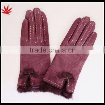 ladies wholesale cheap suede leather hand gloves