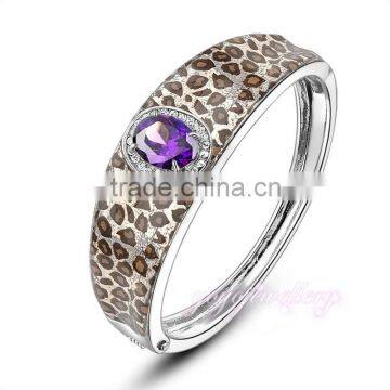 Purple Crystal 18k Gold Plus Size Bangle Jewelry Bangle photo-2