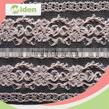 New arrival productions pink color nylon net lace chantilly lace fabric                        
                                                                                Supplier's Choice