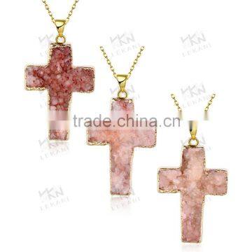 New Fashion bead cross key pendant necklaces