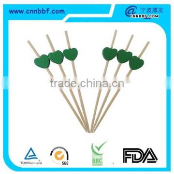 Party supply bamboo skewers with colorful heart