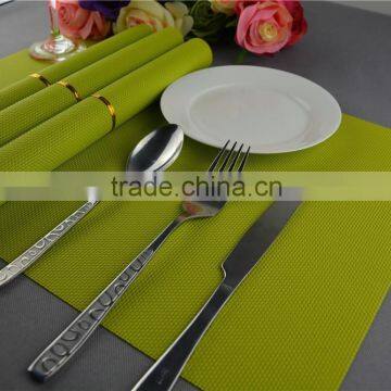 Table Decoration PVC Gold Placemat Solid Color Pure Color Bright Color Grass Green Placemat 45*30cm photo-3