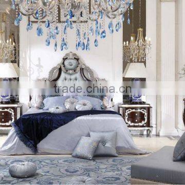 Foshan Guangzhou Luxury Antique European Style King Size Bed Room Furniture Solid Wood Hand Carved Bed Design Furniture Sets                        
                                                Quality Choice