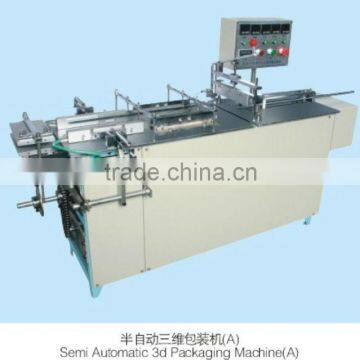 semi-automatic 3 dimensional pp shrink film wrapping packaging machine with PLC control system