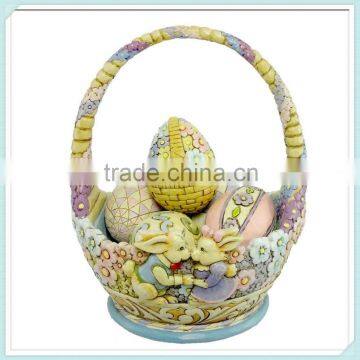 Easter decoration basket honey bunny eggs figurine